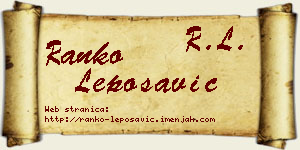 Ranko Leposavić vizit kartica